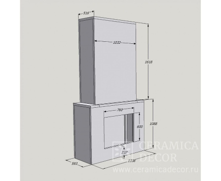 Камин Ceramica Арт Нуво Кофейный угловой Камин Ceramica Арт Нуво Кофейный угловой