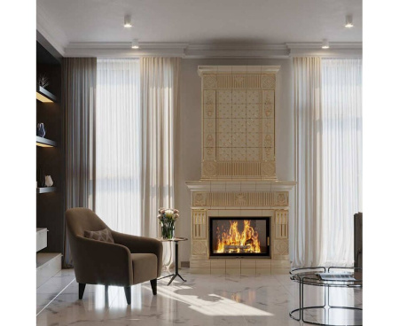 Камин Ceramica Бристоль Бежевый с росписью золотом Камин Ceramica Бристоль Бежевый с росписью золотом