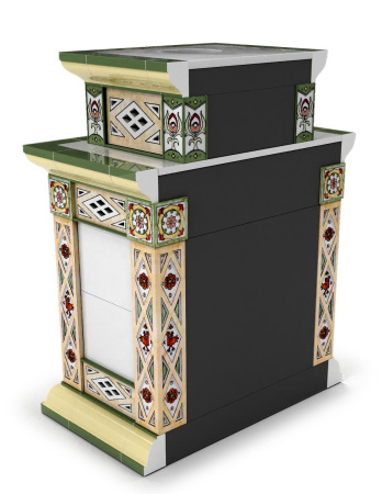 Печь камин КимрПечь Билибин Пристенный Двухъярусный Осень