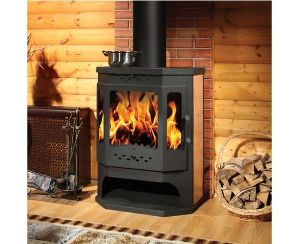 Печь ЭкоКамин Бавария Призматик с плитой и ТО