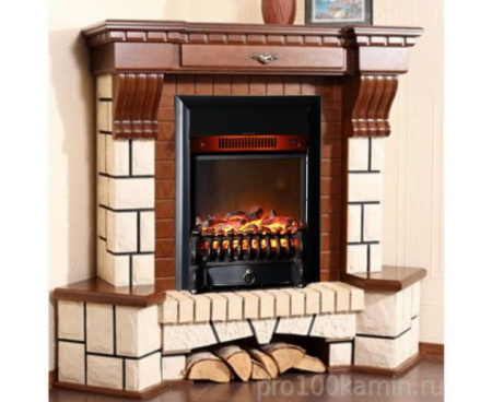 Камин InterFlame Exter (Экстер) классика светлый дуб с FOBOS GLS BL угловой