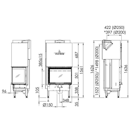 Топка SPARTHERM Varia 2R-68h светлый шамот Топка SPARTHERM Varia 2R-68h светлый шамот