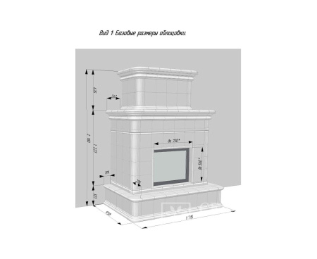Камин Ceramica Модерн с подиумом