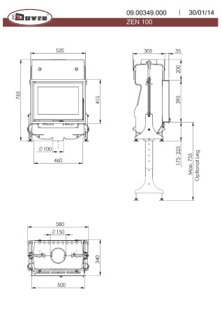 Топка Dovre ZEN100