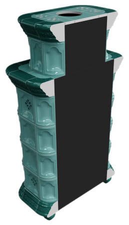 Печь камин КимрПечь Истра Пристенный Двухъярусный Волна с топкой Ладья 600