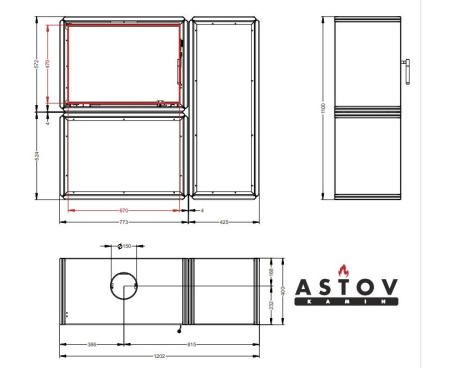 Печь-камин Астов (Astov) ЛЕГГО ПК 7454