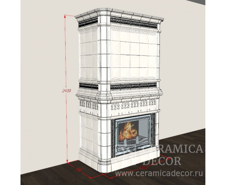 Камин Ceramica Тюльпан цвет Белый Антик