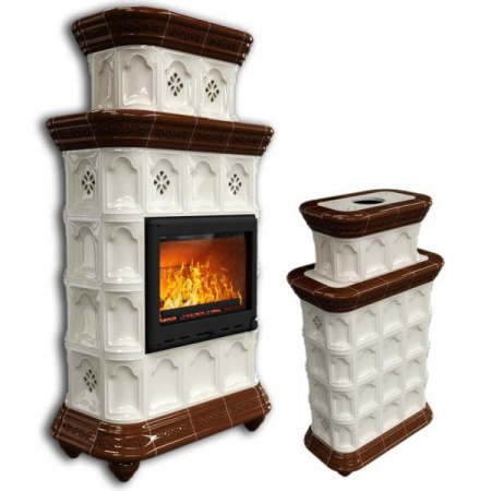 Печь-камин КимрПечъ Истра Центральный Двухъярусный - Шоколад