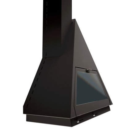 Камин Traforart BILBAO FRONTAL со стеклом труба слева чёрный Камин Traforart BILBAO FRONTAL со стеклом труба слева чёрный