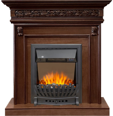 Каминокомплект Valletta - Темный дуб с очагом Aspen Black