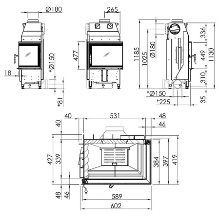 Топка SPARTHERM Varia 2R-62 светлый шамот