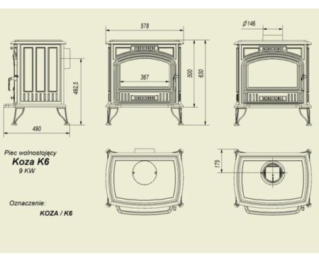 Печь Kratki Koza K6