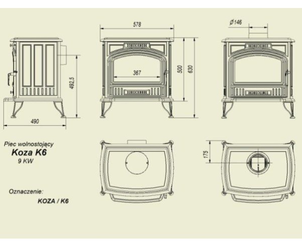 Печь Kratki Koza K6