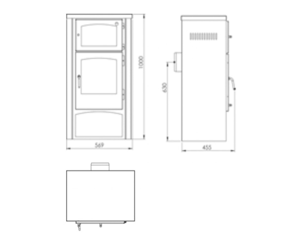 Печь-камин PANADERO Milano с духовкой