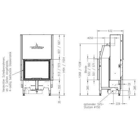 Топка SPARTHERM Varia FDh светлый шамот