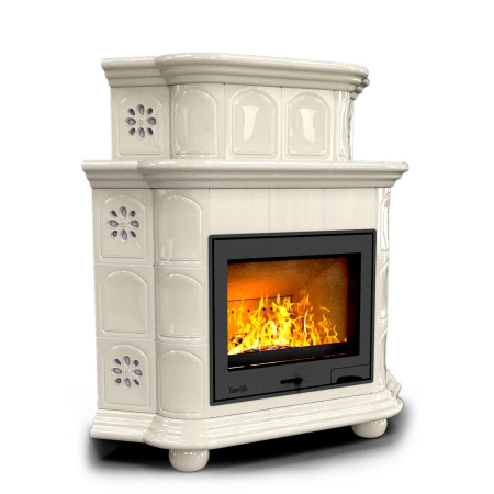 Печь камин КимрПечь Прованс Угловой Двухъярусный Ваниль с топкой Ладья 600