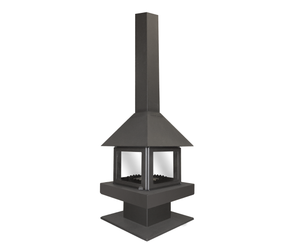 Камин Экокамин Эклипс Островной 4D графит