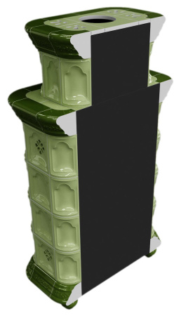 Печь камин КимрПечь Истра Пристенный Двухъярусный Олива с топкой Ладья 600