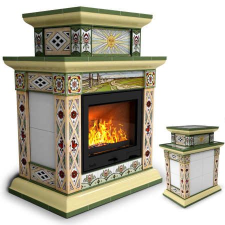 Печь камин КимрПечь Билибин Центральный Двухъярусный Осень