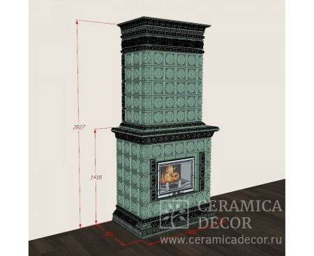 Камин Ceramica Дорф Бирюзовый