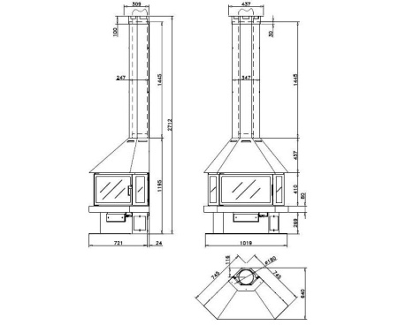 Камин Rocal LL CALOR LL-25A угловой