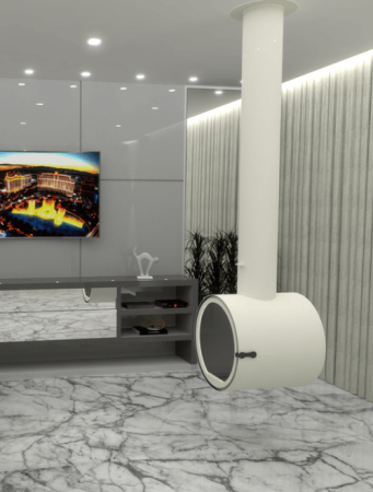 Камин подвесной двусторонний RING