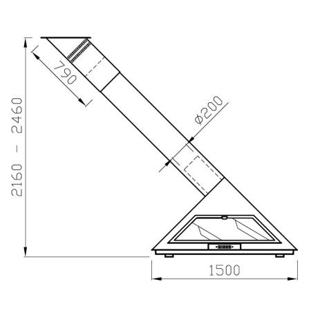 Камин Traforart MADRID FRONTAL наклонная труба влево чёрный
