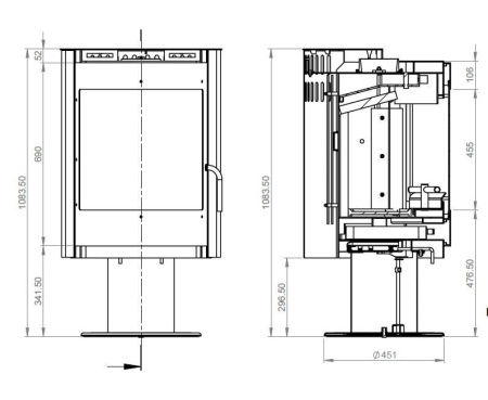 Печь-камин EMBER Радмила 500 D