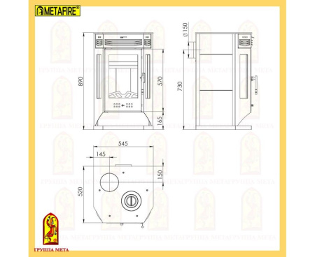 Печь Мета Москва 9 с плитой