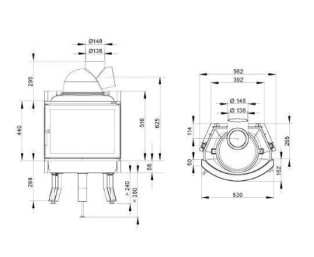Топка NORDPEIS NI-22 складные дверцы