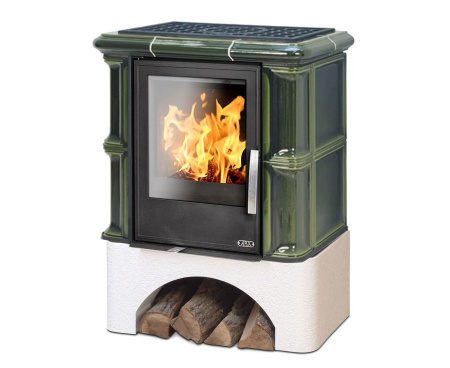 Печь ABX Bavaria KI кафельная белый цоколь с ТО 6.9кВт табак