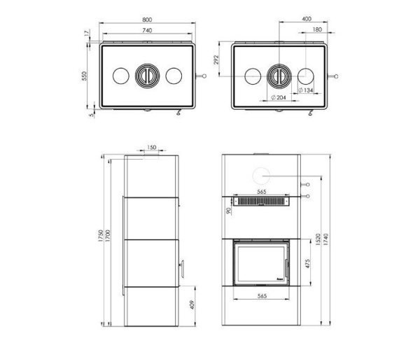 Печь камин Nordpeis SALZBURG L