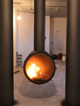 Камин подвесной двусторонний RING