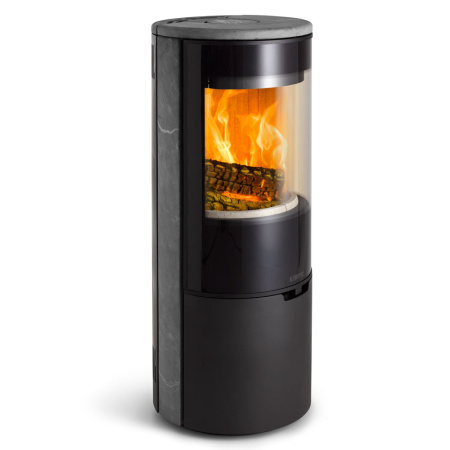 Печь-камин Keddy K900, низкая, SOAPSTONE, кожаная ручка