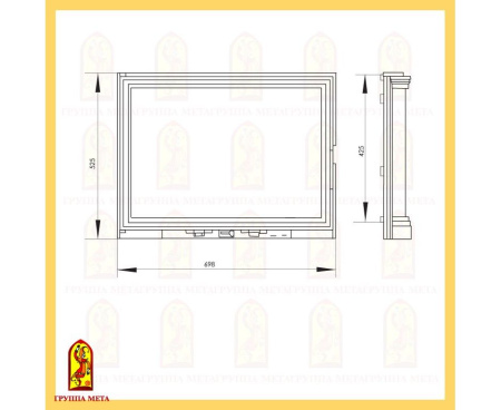 Печная дверь Панорама 700 чугун