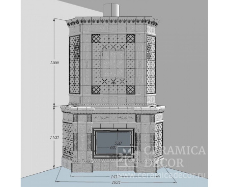 Камин Ceramica Альбион. Цвет Олива