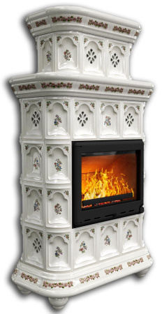 Печь камин КимрПечь Истра Пристенный Двухъярусный Прованс с топкой Ладья 600