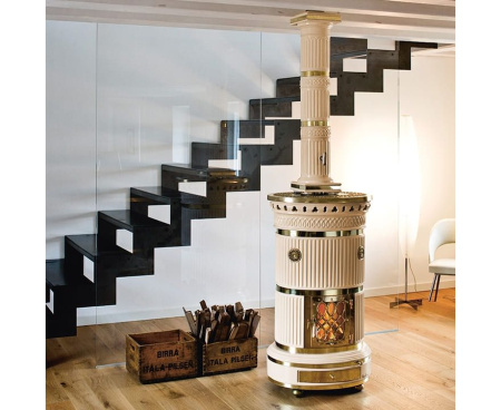 Печь-камин Sergio Leoni Maria Luigia, cella craquele, с керам.колонной