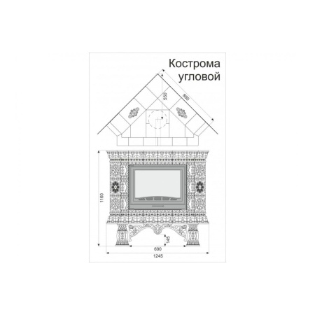 Печь камин КимрПечь Кострома Угловой Июль Печь камин КимрПечь Кострома Угловой Июль