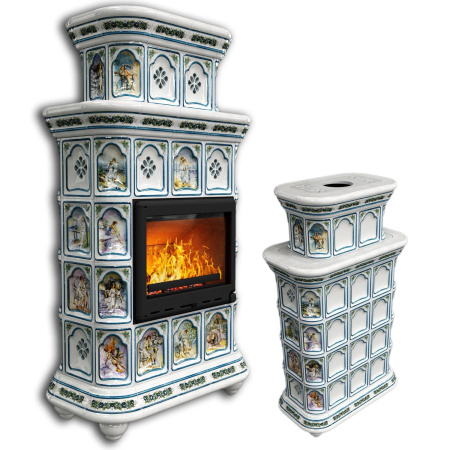 Печь-камин КимрПечъ Истра Центральный Двухъярусный - Фантазия