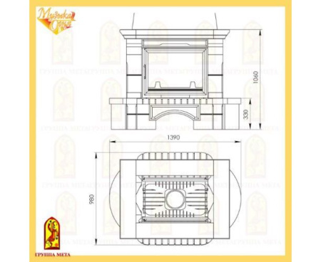 Камин Мета Вальс с топкой Камилла 700DF