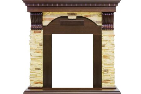 Каминокомплект Dublin - Темный дуб / Сланец с очагом Majestic FX M Black RC