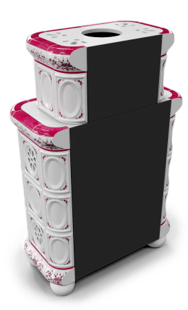 Печь камин КимрПечь Медальон Пристенный Двухъярусный Сакура