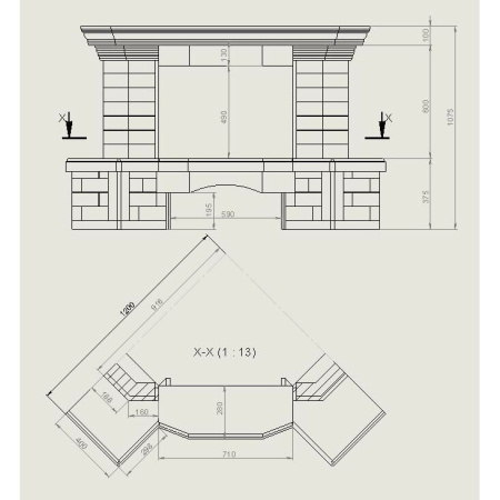 Камин Madeira Adela Rosso дер. б. угловой Камин Madeira Adela Rosso дер. б. угловой