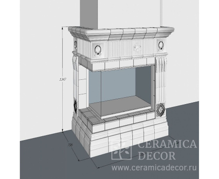 Камин Ceramica Бристоль с топкой с Г-образным стеклом