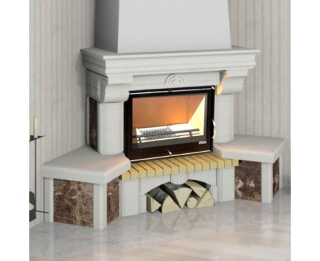 Камин Мета Элегия (имперадор) 700 угловой с топкой Эльба 700Ш