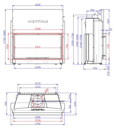 Топка Warmhaus FLAT 150/80h