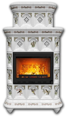 Печь камин КимрПечь Истра Пристенный Двухъярусный Птицы с топкой Ладья 600