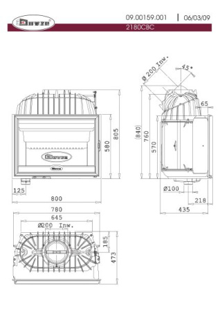 Топка Dovre 2180CBC/B