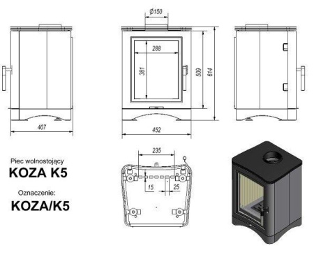 Печь Kratki KOZA K5
